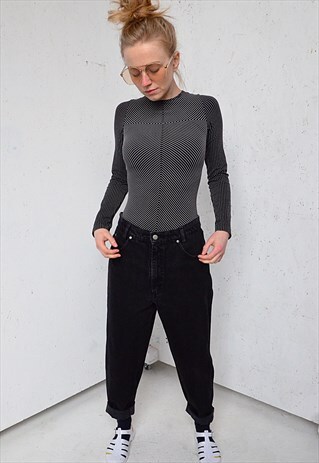 HIS VINTAGE 90S HIGH WAIST BLACK MOM JEANS