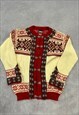 VINTAGE DALE OF NORWAY KNITTED CARDIGAN PATTERNED SWEATER