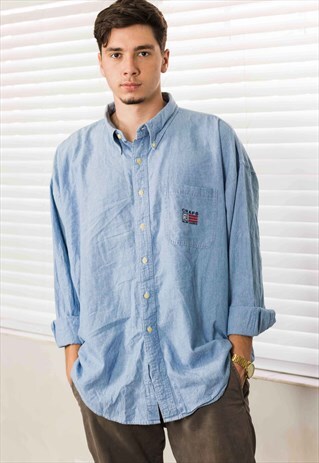VINTAGE RALPH LAUREN CHAPS SHIRT LOGO 90S XXL 13.1