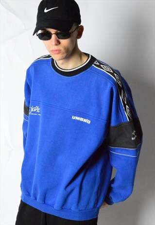 VINTAGE 90S BLUE UMBRO FOOTBALL JAZZ SWEATSHIRT