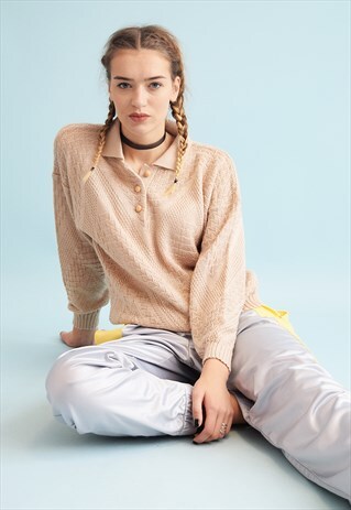 90'S RETRO PASTEL SLOUCHY MOMS KNIT JUMPER