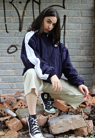 90'S NAVY AND WHITE FESTIVAL TRACK JACKET
