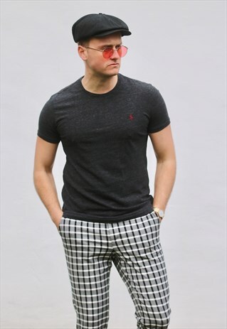 RALPH LAUREN USA SOOT BLACK MINIMALIST T SHIRT