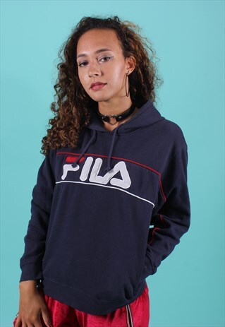 VINTAGE FILA NAVY HOODIE