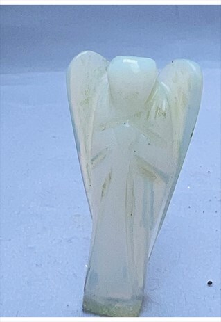 WHITE SELENITE GUARDIAN ANGEL 2 IN POCKET SIZE HAND CARVED