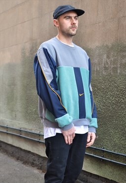 90's vintage reworked Nike popper tracksuit sweatshirt