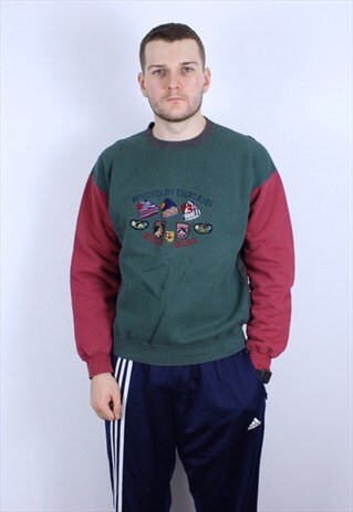 HUGO BOSS VINTAGE SWEATSHIRTS MEN RARE MOUNTING EMBLEMS