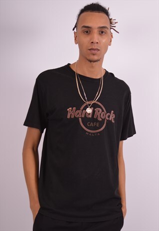 HARD ROCK CAFE MENS VINTAGE T-SHIRT TOP LARGE BLACK 90S