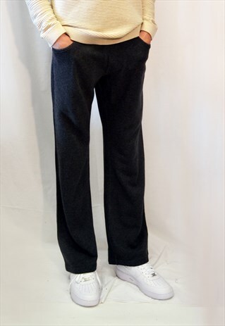MEN COTTON FLEECE TRACK PANTS JOGGERS IN GREY COLOR
