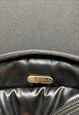 FENDI 80'S VINTAGE BLACK LOGO VINYL CLUTCH BAG GOLD CHAIN