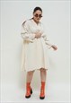 VINTAGE 60S WHITE FLOWY LONG SLEEVES DRESSING GOWN ONE SIZE
