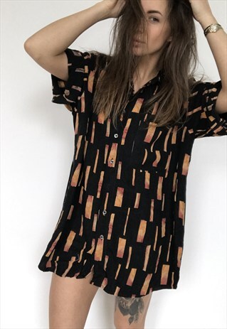 PATTERNED OVERSIZED RETRO VINTAGE UNISEX FESTIVAL SHIRT