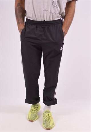 ADIDAS MENS VINTAGE TRACKSUIT TOP TROUSERS MEDIUM BLACK 90S