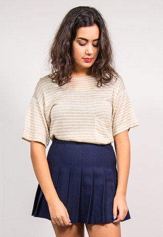 VINTAGE 90'S GOLD GLITTER STRIPE TOP T-SHIRT