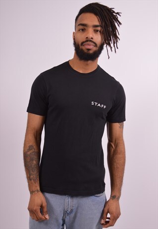 ARMANI JEANS MENS VINTAGE T-SHIRT TOP SMALL BLACK 90S