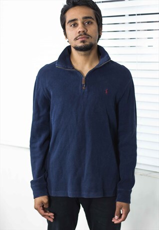 VINTAGE POLO RALPH LAUREN 1/4 ZIP SWEATSHIRT JUMPER M 17