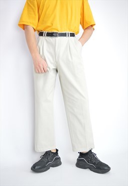 Vintage grey classic 80's cotton trousers 