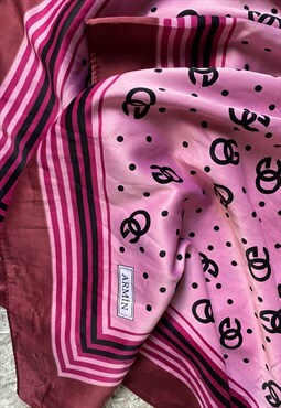 90s logo mania style pink fuchsia head scarf