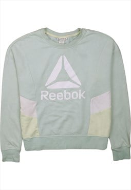 Vintage 90's Reebok Sweatshirt Spellout Crew Neck Green