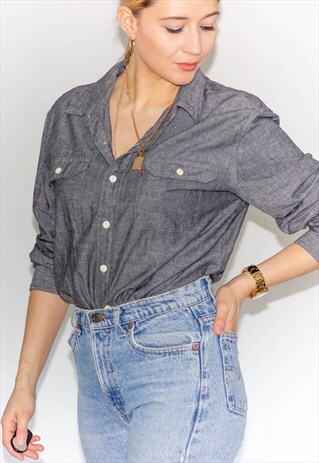 VINTAGE 90'S GREY TWILL CASUAL LEVI'S SHIRT