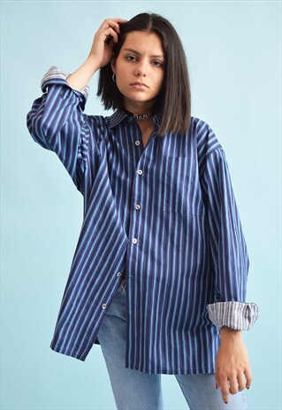 90'S RETRO MARIMEKKO FESTIVAL OVERSIZED STRIPED SHIRT TOP