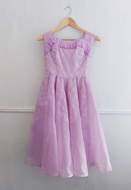 Vintage 1950s Lilac Dress & Shawl