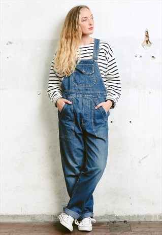 VINTAGE 90S BLUE DENIM DUNGAREES