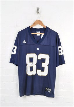 Vintage Adidas Notre Dame American Football Jersey Navy M