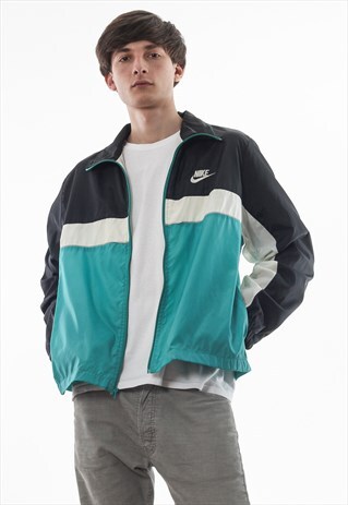 VINTAGE NIKE TRACKSUIT WINDBREAKER 80S BLACK BLUE
