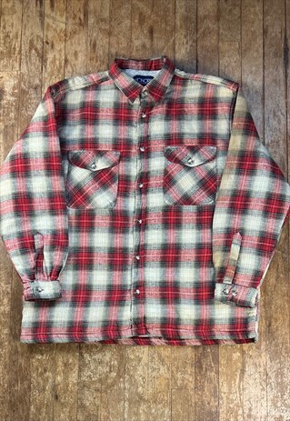 VINTAGE FLANNEL CHECKED RED SHIRT