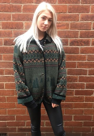 VINTAGE AZTEC HIPPY WOOL NAVAJO JACKET
