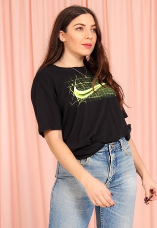 VINTAGE 90S BLACK NIKE GRAPHIC PRINT T-SHIRT