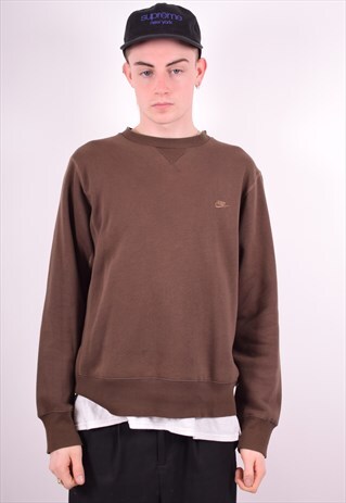 NIKE MENS VINTAGE SWEATSHIRT JUMPER MEDIUM BROWN 90'S