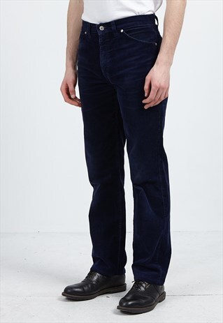 VINTAGE NAVY LEVI'S 657 FIT CORDUROY TROUSERS BOTTOMS