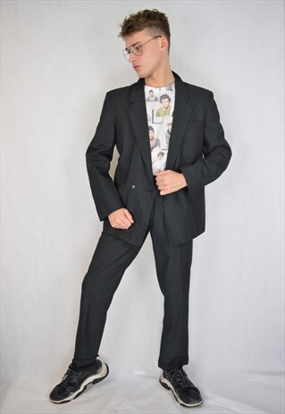 VINTAGE GREY CHECKERED CLASSIC RAVE SUIT