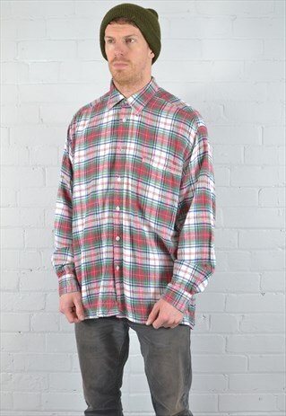 VINTAGE GREEN & RED CHECK SHIRT