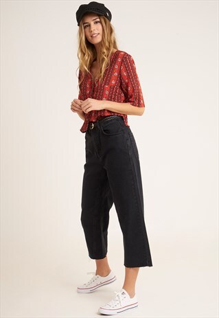 SUBDUED BLACK DENIM CULOTTE