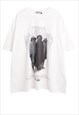 CREEPY PRINT T-SHIRT DARK PLAN TEE RETRO GOTHIC TOP IN BLACK