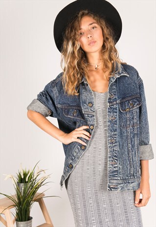 VINTAGE 80S ACID WASH LEE JACKET / C441