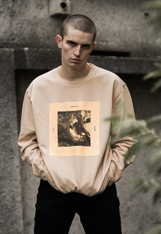 COLOUR COLLECTIVE 'WAR DOGS' SWEATSHIRT IN SAND