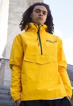 Yellow Slogan Gore-tex windbreaker waterproof jacket Y2k