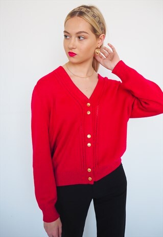VINTAGE BERRY PINK KNIT CARDIGAN