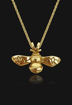 Bumble Bee Pendant Necklace 18k Gold Plated