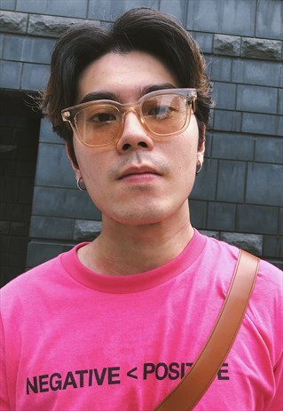 CLEAR CHAMPAGNE SQUARE SUNGLASSES
