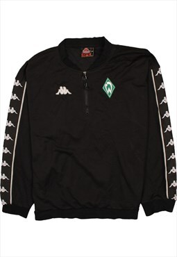Vintage 90's Kappa Sweatshirt Football Quater Zip Black