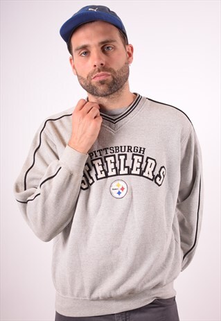 NFL MENS VINTAGE PITTSBURGH SWEATSHIRT JUMPER MEDIUM 90S