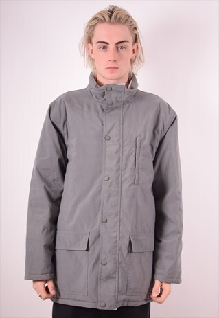 CHAMPION MENS VINTAGE REVERSIBLE JACKET LARGE GREY 90S