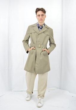  Vintage grey classic 80's trench coat