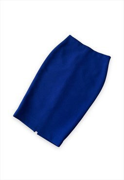 Victoria Beckham blue pencil skirt high waisted zipup detail