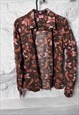 70S BROWN FLORAL COTTON SHIRT / BLOUSE - M